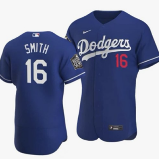 Men's Los Angeles Dodgers #16 Will Smith Blue 2020 World Series Authentic Flex Nike Jersey