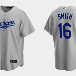 Men's Los Angeles Dodgers #16 Will Smith Grey Cool Base Stitched Jersey