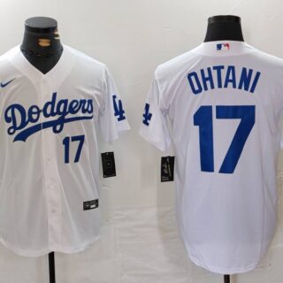Men's Los Angeles Dodgers #17 Shohei Ohtani White Stitched Baseball Jersey