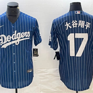 Men's Los Angeles Dodgers #17 u5927u8c37u7fd4u5e73 Navy Cool Base With Patch Stitched Baseball Jersey