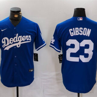 Men's Los Angeles Dodgers #23 Kirk Gibson Blue Cool Base Stitched Baseball Jersey