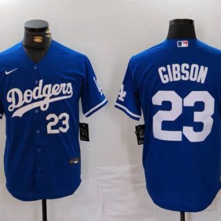 Men's Los Angeles Dodgers #23 Kirk Gibson Blue Cool Base Stitched Baseball Jerseys