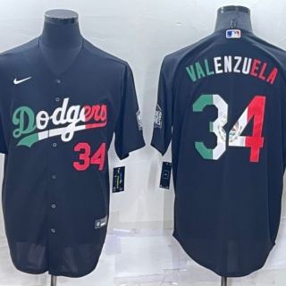 Men's Los Angeles Dodgers #34 Toro Valenzuela Black Mexico Cool Base Stitched Baseball Jersey