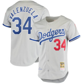 Men's Los Angeles Dodgers #34 Toro Valenzuela Grey With Patch Cool Base Stitched Baseball Jersey