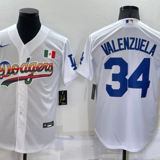 Men's Los Angeles Dodgers #34 Toro Valenzuela White Cool Base Stitched Baseball Jersey