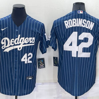 Men's Los Angeles Dodgers #42 Jackie Robinson Navy Cool Base Stitched Jerseys