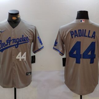Men's Los Angeles Dodgers #44 Vicente Padilla Grey Cool Base Stitched Baseball Jerseys