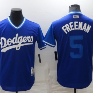 Men's Los Angeles Dodgers #5 Freddie Freeman Royal Stitched Baseball JerseyS