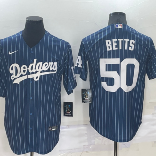 Men's Los Angeles Dodgers #50 Mookie Betts Navy Cool Base Stitched Baseball Jersey