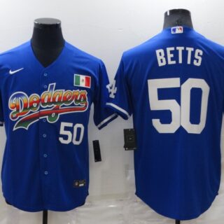 Men's Los Angeles Dodgers #50 Mookie Betts Royal Stitched Baseball Jersey
