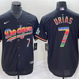 Men's Los Angeles Dodgers #7 Julio Urías Black Mexico Cool Base Stitched Jersey
