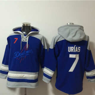 Men's Los Angeles Dodgers #7 Julio Urías Blue Ageless Must-Have Lace-Up Pullover Hoodie