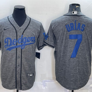 Men's Los Angeles Dodgers #7 Julio Urías Grey Cool Base Stitched Jersey
