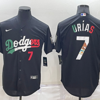 Men's Los Angeles Dodgers #7 Julio Urias Black Mexico Cool Base Stitched Baseball Jersey