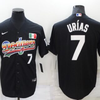 Men's Los Angeles Dodgers #7 Julio Urias Black Stitched Baseball Jersey
