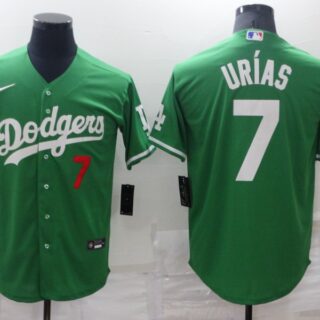 Men's Los Angeles Dodgers #7 Julio Urias Green Stitched Baseball Jersey