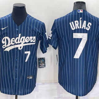 Men's Los Angeles Dodgers #7 Julio Urias Navy Cool Base Stitched Baseball Jersey