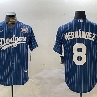 Men's Los Angeles Dodgers #8 Enrique Hernandez Royal 2024 World Series Cool Base Stitched Baseball Jersey