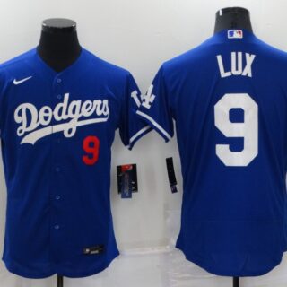 Men's Los Angeles Dodgers #9 Gavin Lux Royal Flex Base Stitched Jersey