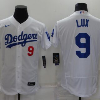 Men's Los Angeles Dodgers #9 Gavin Lux White Flex Base Stitched Jersey
