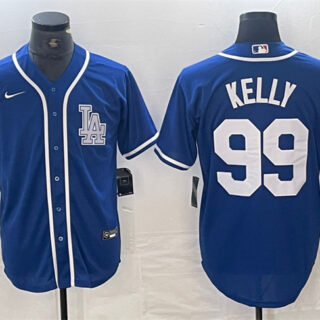 Men's Los Angeles Dodgers #99 Joe Kelly Blue Cool Base Stitched Baseball Jersey