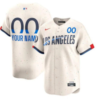 Men's Los Angeles Dodgers Active Player Custom Cream 2024 City Connect Limited Stitched Baseball Jersey