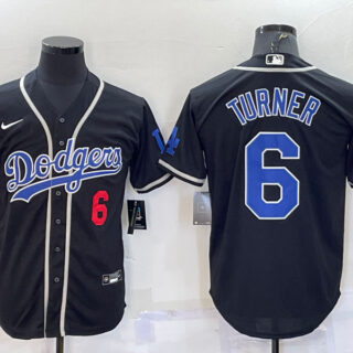 Men's Los Angeles Dodgers Black Cool Base Stitched Baseball Jersey