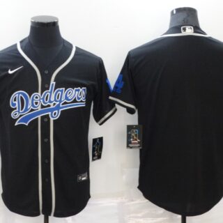 Men's Los Angeles Dodgers Blank Black Cool Base Stitched Baseball Jersey