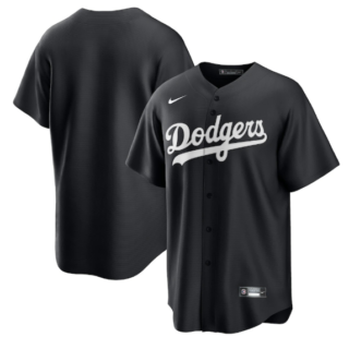 Men's Los Angeles Dodgers Blank Black Cool Base Stitched Baseball Jersey