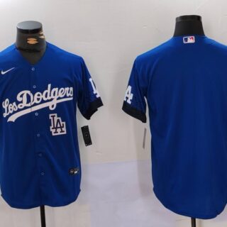 Men's Los Angeles Dodgers Blank Blue City Connect Cool Base Stitched Baseball Jerseys