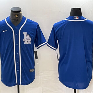 Men's Los Angeles Dodgers Blank Blue Cool Base Stitched Baseball Jersey