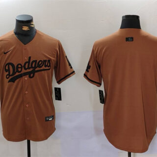 Men's Los Angeles Dodgers Blank Brown Cool Base Stitched Baseball Jersey