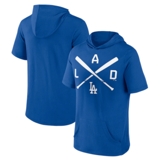Men's Los Angeles Dodgers Blue Short Sleeve Pullover Hoodies