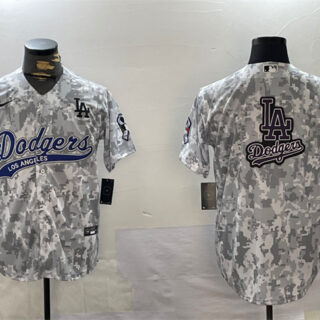 Men's Los Angeles Dodgers Team Big Logo 2024 Arctic Camo Stitched Baseball Jersey