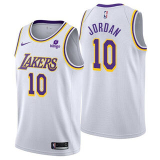Men's Los Angeles Lakers #10 Deandre Jordan White Stitched Jersey