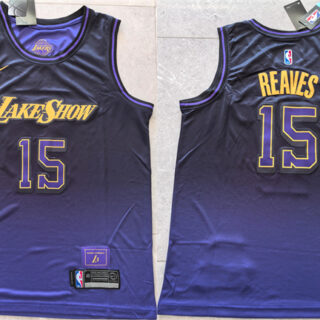 Men's Los Angeles Lakers #15 Austin Reaves Purple 2024 City Edition Stitched Basketball Jersey
