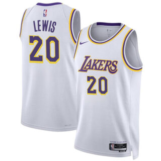 Men's Los Angeles Lakers #20 Maxwell Lewis White 2024 Association Edition Stitched Basketball Jersey