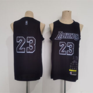 Men's Los Angeles Lakers #23 LeBron James Black Stitched Basketball Jersey