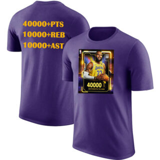 Men's Los Angeles Lakers #23 LeBron James Purple T-ShirtS