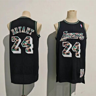 Men's Los Angeles Lakers #24 Kobe Bryant Black Throwback Basketball Jersey