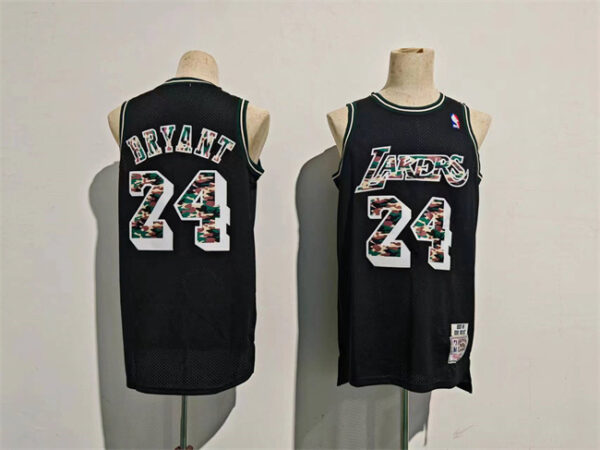 Men's Los Angeles Lakers #24 Kobe Bryant Black Throwback Basketball Jersey