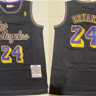 Men's Los Angeles Lakers #24 Kobe Bryant Black Throwback Basketball Jersey