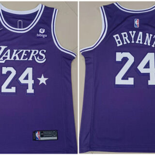 Men's Los Angeles Lakers #24 Kobe Bryant Purple Stitched NBA Jersey