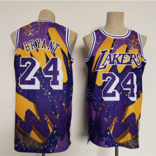 Men's Los Angeles Lakers #24 Kobe Bryant Purple Throwback Basketball Jersey