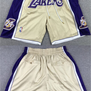Men's Los Angeles Lakers Gold Purple Shorts (Run Small)