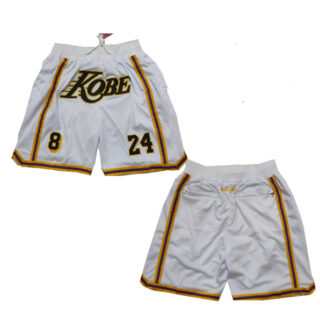 Men's Los Angeles Lakers White Gold Shorts (Run Small)