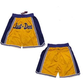 Men's Los Angeles Lakers Yellow Shorts (Run Small)