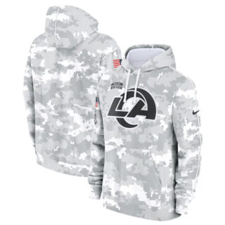 Men's Los Angeles Rams 2024 Arctic Camo Salute To Service Club Fleece Pullover Hoodie