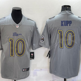 Men's Los Angeles Rams #10 Cooper Kupp Grey With Patch Atmosphere Fashion Stitched Jersey