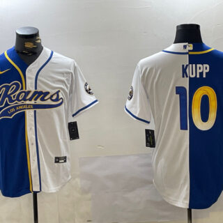 Men's Los Angeles Rams #10 Cooper Kupp White Cool Base Stitched Baseball Jersey